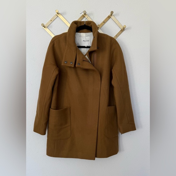 nwt MADEWELL City Grid Coat Burnished Cedar Tan Wool Size 4 - Picture 5 of 6